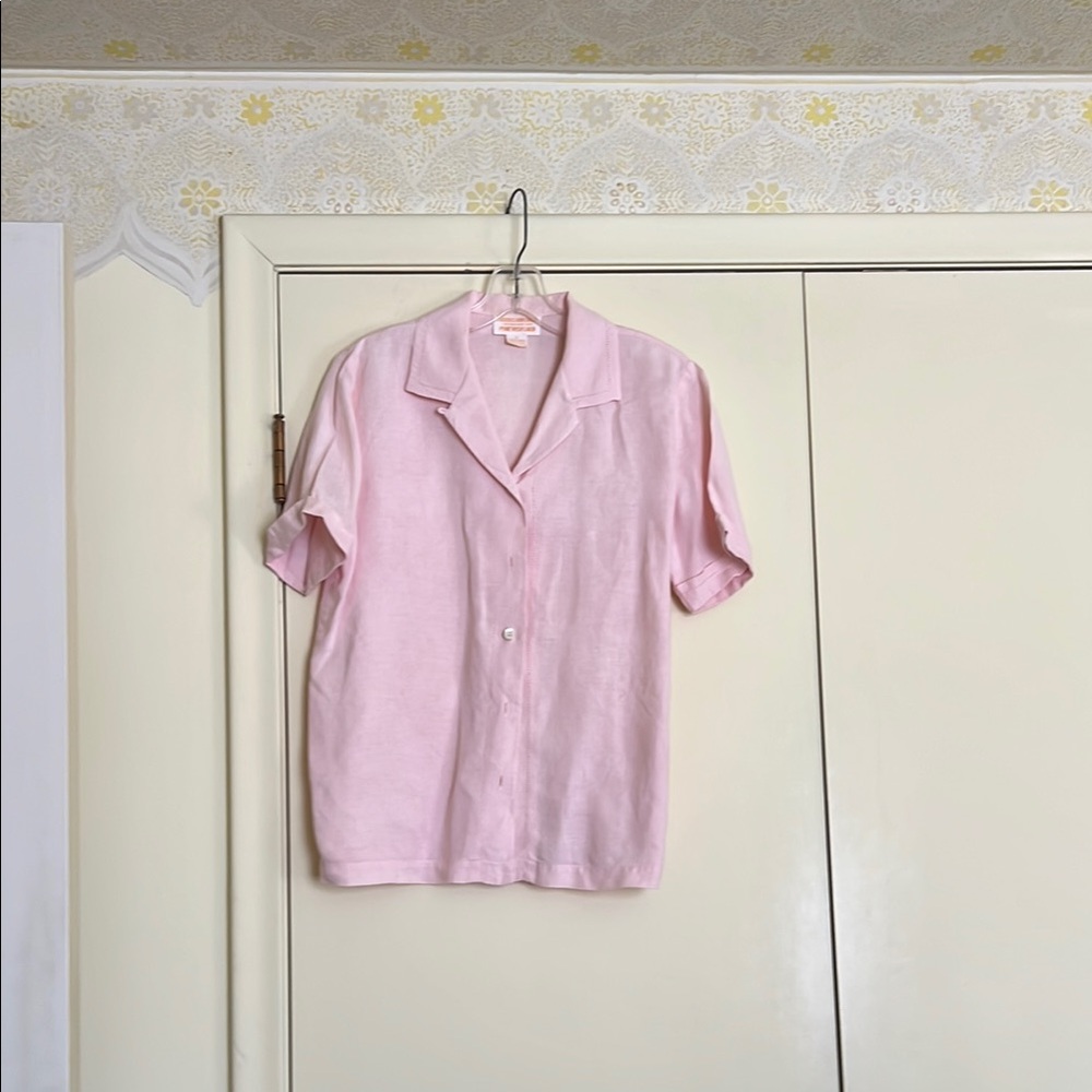 Brooks Brothers Pink Button Down Shirt Short Sleeves
